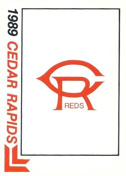 1989 Best Cedar Rapids Reds #30 Checklist Front