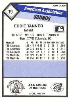 1989 CMC Nashville Sounds #19 Eddie Tanner Back