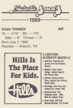 1989 Hills Nashville Sounds #NNO Eddie Tanner Back