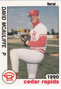 1990 Best Cedar Rapids Reds #22 Dave McAuliffe Front