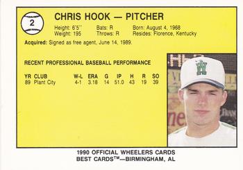 1990 Best Charleston Wheelers #2 Chris Hook Back