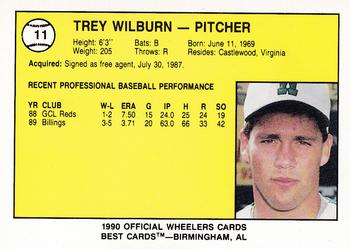 1990 Best Charleston Wheelers #11 Trey Wilburn Back
