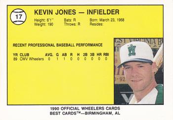 1990 Best Charleston Wheelers #17 Kevin Jones Back