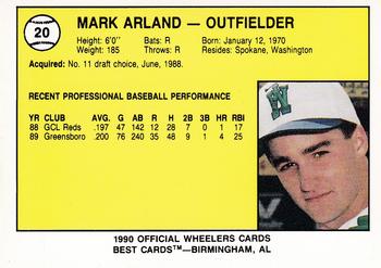 1990 Best Charleston Wheelers #20 Mark Arland Back