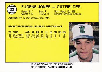 1990 Best Charleston Wheelers #22 Eugene Jones Back