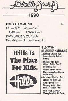 1990 Nashville Sounds #7 Chris Hammond Back
