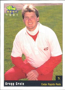 1991 Classic Best Cedar Rapids Reds #29 Gregg Crain Front