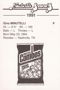 1991 Nashville Sounds #NNO Gino Minutelli Back