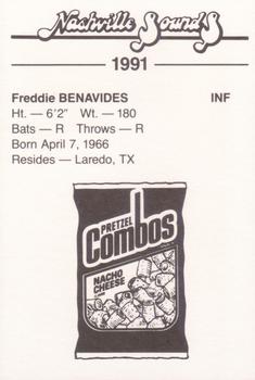 1991 Nashville Sounds #NNO Freddie Benavides Back