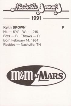 1991 Nashville Sounds #NNO Keith Brown Back