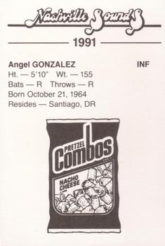 1991 Nashville Sounds #NNO Angel Gonzalez Back