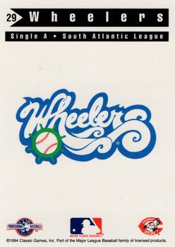 1994 Classic Best Charleston Wheelers #28 Logo Card Back