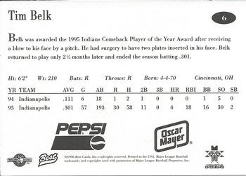 1996 Best Indianapolis Indians #6 Tim Belk Back