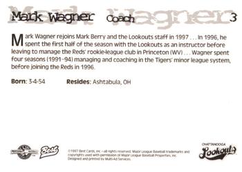 1997 Best Chattanooga Lookouts #3 Mark Wagner Back