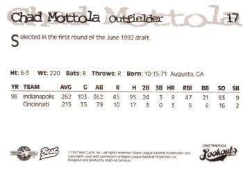 1997 Best Chattanooga Lookouts #17 Chad Mottola Back