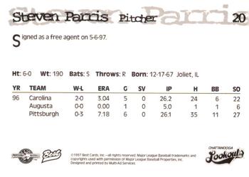 1997 Best Chattanooga Lookouts #20 Steve Parris Back