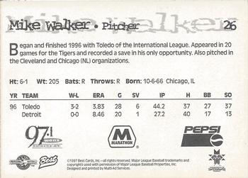 1997 Best Indianapolis Indians #26 Mike Walker Back