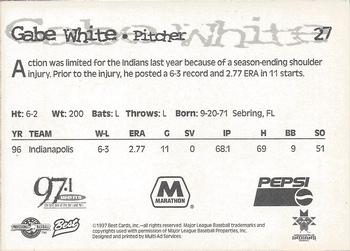 1997 Best Indianapolis Indians #27 Gabe White Back