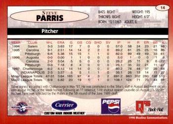 1998 Blueline Q-Cards Indianapolis Indians #14 Steve Parris Back