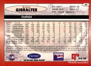 1998 Blueline Q-Cards Indianapolis Indians #30 Steve Gibralter Back