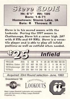 1998 Grandstand Chattanooga Lookouts #NNO Steve Eddie Back