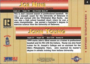 1999 Blueline Indianapolis Indians #4 Joe Nine / John Young Back