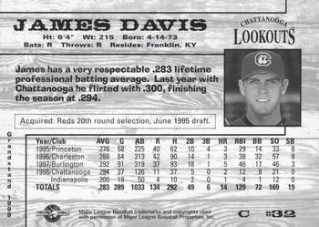 1999 Grandstand Chattanooga Lookouts #NNO James Davis Back
