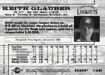 1999 Grandstand Chattanooga Lookouts #NNO Keith Glauber Back
