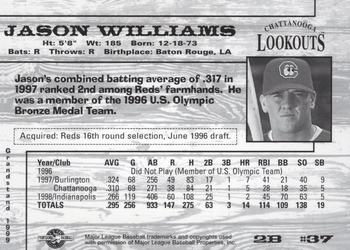 1999 Grandstand Chattanooga Lookouts #NNO Jason Williams Back