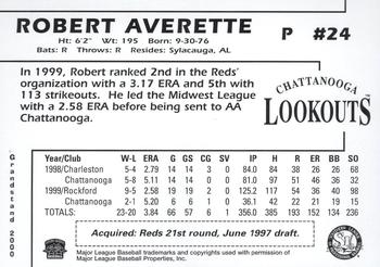 2000 Grandstand Chattanooga Lookouts #NNO Robert Averette Back