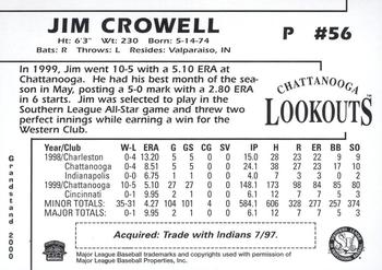 2000 Grandstand Chattanooga Lookouts #NNO Jim Crowell Back