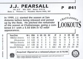 2000 Grandstand Chattanooga Lookouts #NNO J.J. Pearsall Back