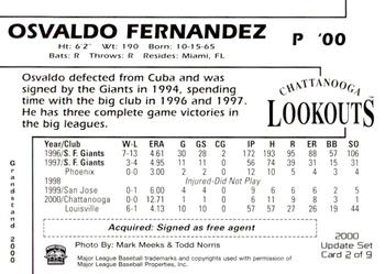 2000 Grandstand Chattanooga Lookouts Update #2 Osvaldo Fernandez Back
