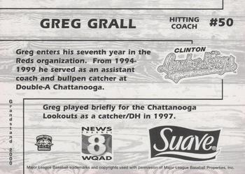 2000 Grandstand Clinton LumberKings #NNO Greg Grall Back