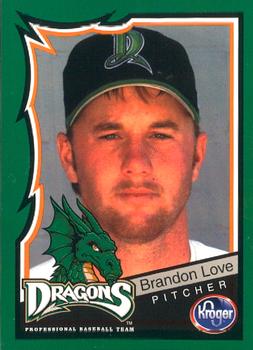 2000 Kroger Dayton Dragons #22 Brandon Love Front