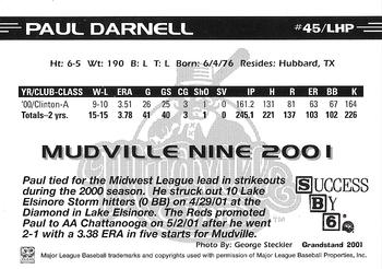 2001 Grandstand Mudville Nine #9 Paul Darnell Back