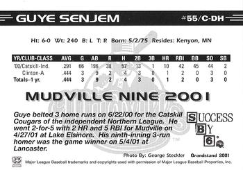 2001 Grandstand Mudville Nine #25 Guye Senjem Back