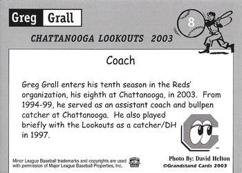 2003 Grandstand Chattanooga Lookouts #NNO Greg Grall Back