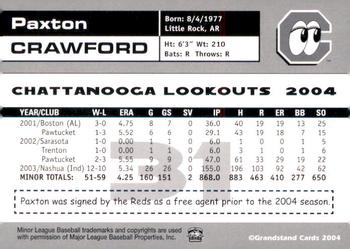 2004 Grandstand Chattanooga Lookouts #NNO Paxton Crawford Back