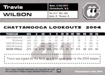 2004 Grandstand Chattanooga Lookouts #NNO Travis Wilson Back