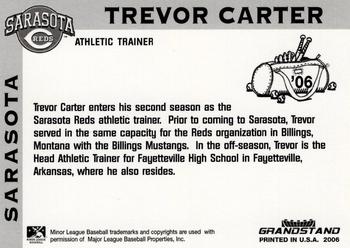 2006 Grandstand Sarasota Reds #NNO Trevor Carter Back