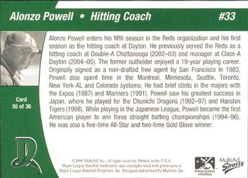 2006 MultiAd Dayton Dragons #30 Alonzo Powell Back