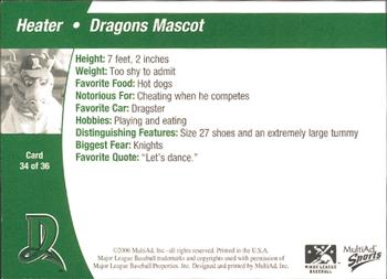 2006 MultiAd Dayton Dragons #34 Heater Back