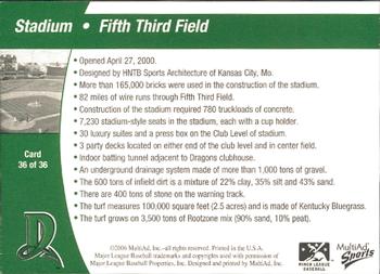 2006 MultiAd Dayton Dragons #36 Fifth Third Field Back