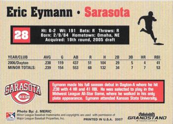 2007 Grandstand Sarasota Reds #NNO Eric Eymann Back