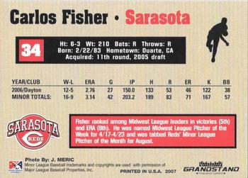2007 Grandstand Sarasota Reds #NNO Carlos Fisher Back