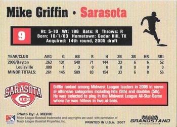 2007 Grandstand Sarasota Reds #NNO Michael Griffin Back