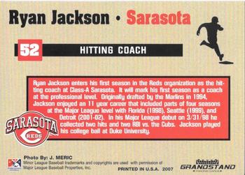 2007 Grandstand Sarasota Reds #NNO Ryan Jackson Back