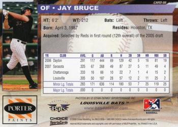 2008 Choice Louisville Bats #08 Jay Bruce Back