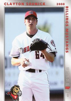 2008 Grandstand Billings Mustangs #NNO Clayton Shunick Front